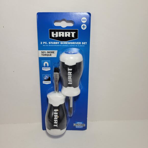 2-PC New Hart Stubby Screwdriver Set - Magnetic, Phillips, and Slotted - Picture 1 of 3